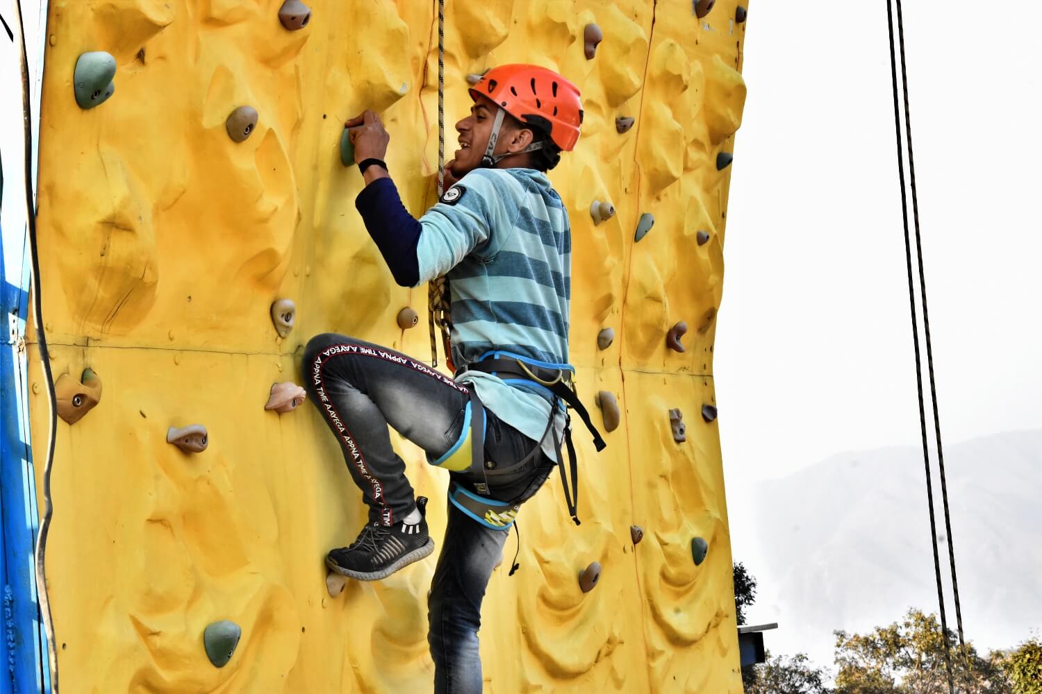 Wall climbing activities at Mussoorie Adventure Resort