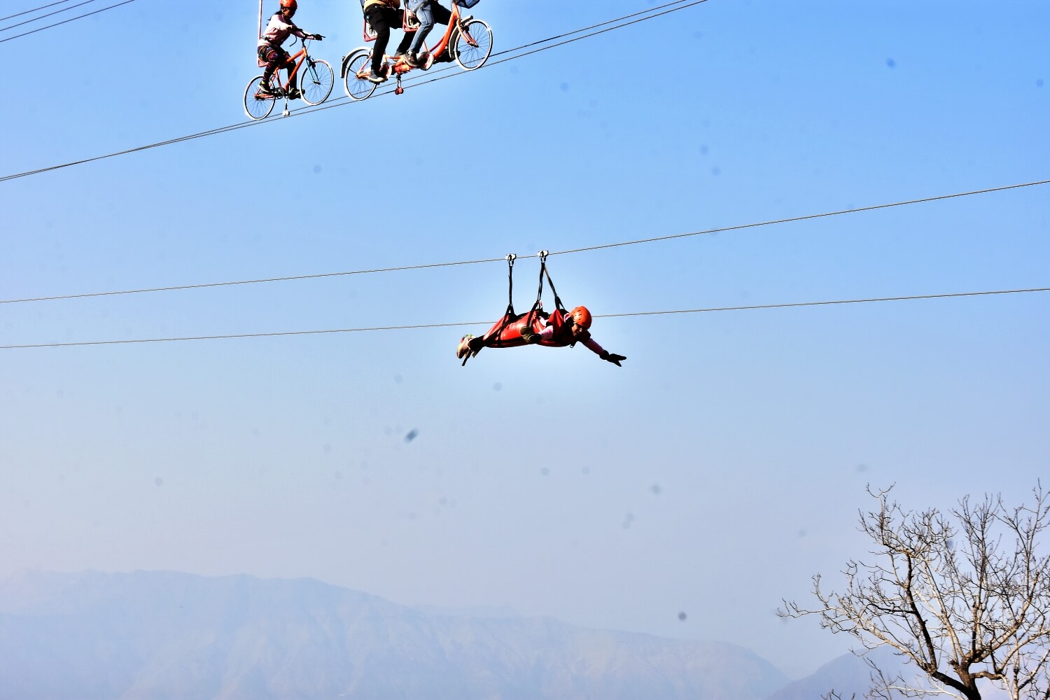 Flying fox activities in Mussoorie Adventure Resort